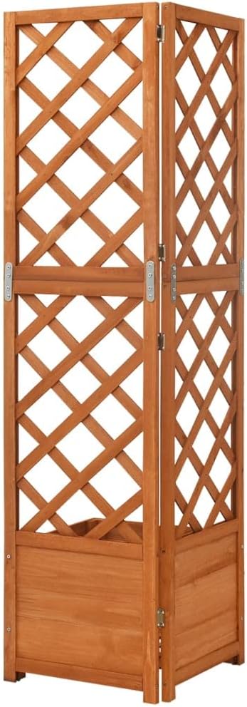 Wooden Corner Trellis Planter Planter Raised Bed with Trellis Wood Raised Garden Bed 59 High Trellis for Plant Flower Climbing or Pot Hanging 15.7x15.7x59 Solid Fir Wood-664