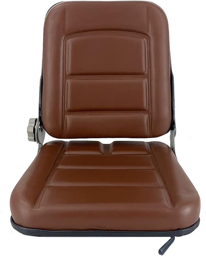Universal Lawn Mower Seat High Back Mower Seat Tractor Seat w/Adjustable Backrest Lawn Mower Seat Replacement Brown