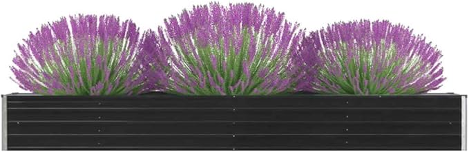 Garden Raised PlanterGarden BedGalvanized Raised Garden BedPlanter Raised bedsGalvanized PlanterFlower BedBed Galvanized Steel 126x15.7x17.7 Anthracite