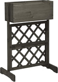 Wooden Garden Planter with Trellis Lattice Panels Freestanding Acacia Wood Plant Raised Bed Raised Bed for Outdoor Climbing Planting Yard Patio Decoration Gray 17.7x11.8x29.1