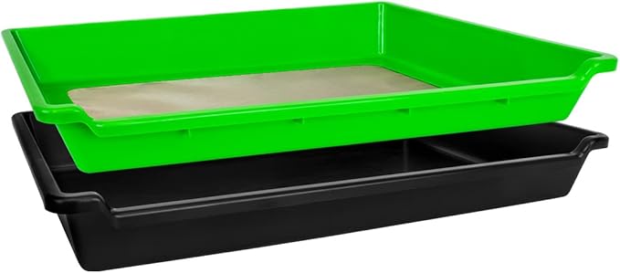 2-in-1 Trimming Tray with 150 Micron Mesh Sift Screen - Includes 2 Scissors Magnifying Glass and Brush