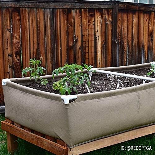 Grassroots Fabric Pots 4' x 8' Living Soil Raised Bed with Double Trellis Fittings
