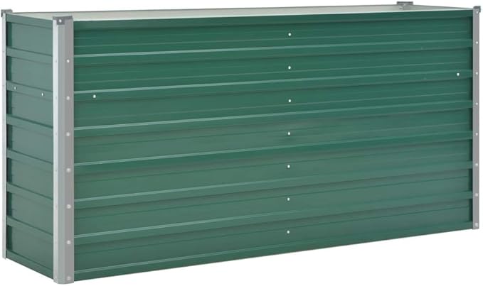 SKM Garden Raised Bed Garden Raised Bed Galvanized Steel 63x15.7x31.3 Green