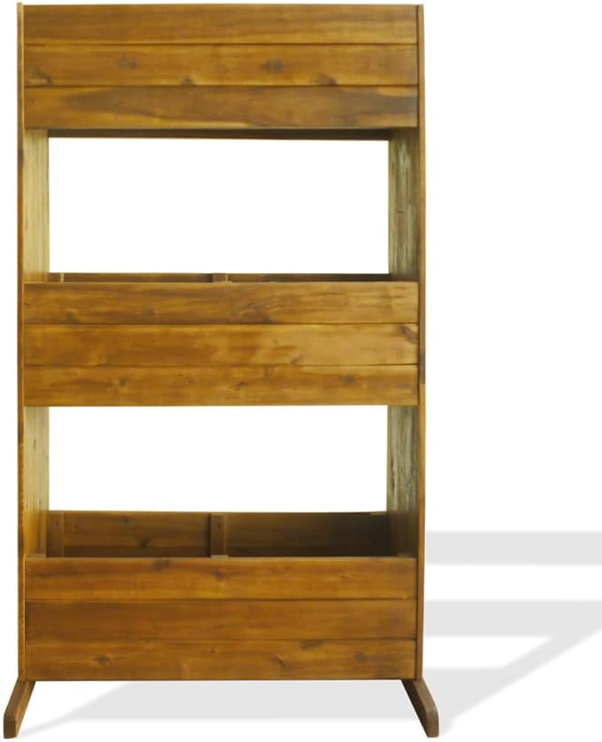 3-Tier Garden Raised Bed Garden beds Outdoor Planter Boxes Outdoor Suitable for Flowers Patios Backyard Restaurants Solid Acacia Wood