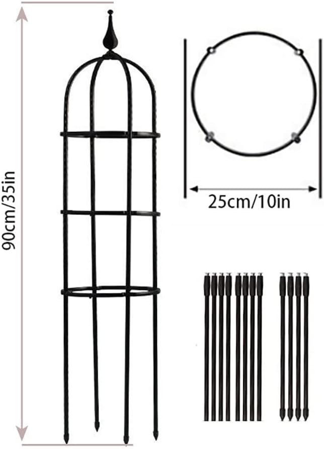 Garden Obelisk Trellis for Climbing Plants Outdoor Metal Trellis with Anti-Rust Coated Garden Trellis for Potted Plants Indoor Plant Support for Vegetables Vines 47.32429.535.5 H ( Size : 10/2