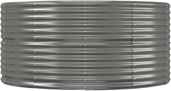 SKM Garden Raised Bed Grey Powder-Coated Steel LargeGrey (Weight 41.58KG)