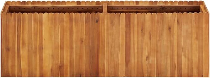 REWIS Garden Raised Bed Planter Raised Beds Raised Planter Box Planters for Outdoor Plants Garden Beds 59x11.8x19.6 Solid Acacia Wood