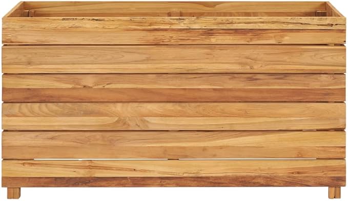 Raised Garden Bed Wooden Raised Bed Raised Garden Planter Box for Vegetables Flower Herb Gardening 39.4 x 15.7 x 21.7 Recycled Teak and Steel