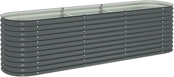 Garden Raised Bed Grey Galvanized Steel Planter Box 126.0 x 31.9 x 31.9 inch Large Outdoor Planters for Vegetables Herbs Flowers