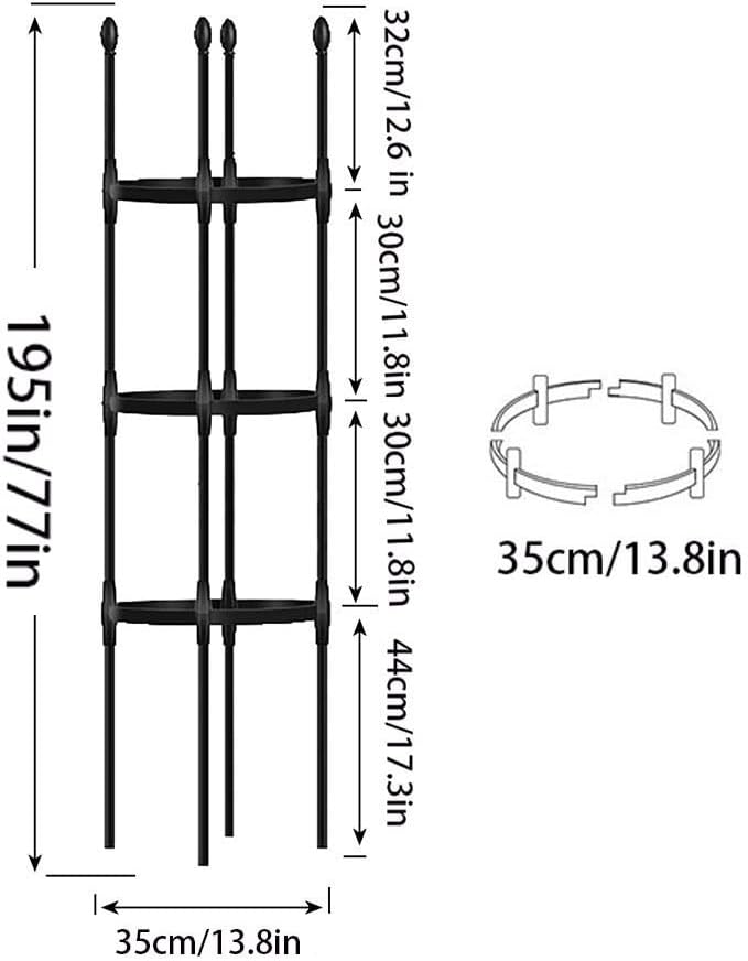 Garden Trellis for Climbing Plants - 43556779-Inch Adjustable Metal Obelisk Trellis for Tomato Cucumber and More - Sturdy and Rustproof Plant Support for Indoor and Outdoor Use ( Size : 13.8/35c