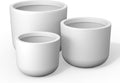 Kante 13119 Dia Pure White Concrete Round Planters (Set of 3) Outdoor Indoor Modern Planter Pots Lightweight Weather Resistant Seamless with Drainage Hole