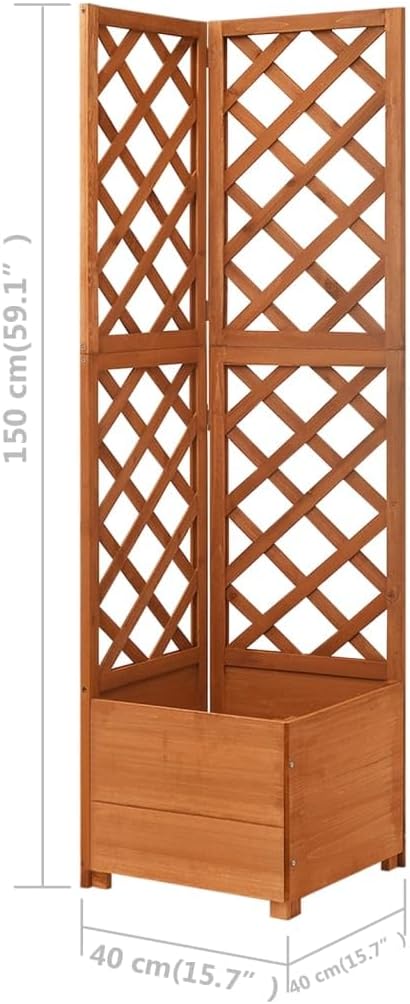 vidaXL Planter Flower Box Trellis Raised Bed Outdoor Planter for Patio Backyard Garden Balcony Porch Vegetables Herbs Solid Firwood