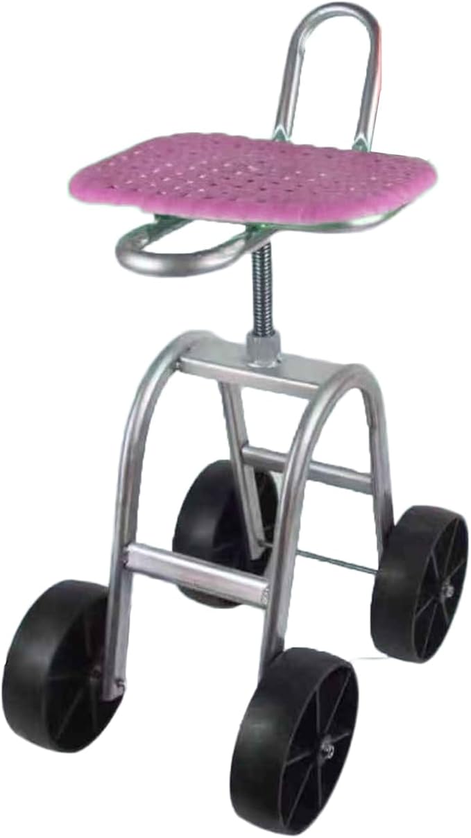 Garden Stool with WheelsHeightening Rolling Gardening Cart 45-59cm Adjustable HeightBearing 150kgfor Orchards Farms Home(4 Wheels)