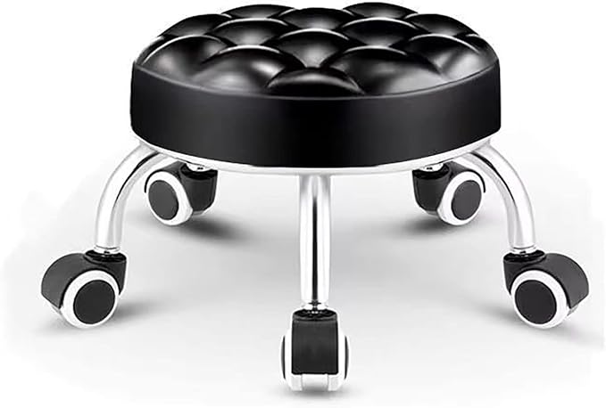 N/A Rolling Stool with Wheels Mini Rolling Scoot Stool with Cushion for Factory Library Laboratory Garage Gardening HomeD