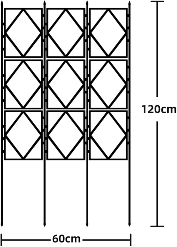 Foldable Garden Trellis DIY Garden Climbing Aid Rustproof Metal Plant Trellis Support Plant Support Bracket For Climbing Plants Vine Ivy Rose Cucumbers Clematis 4 Size ( Size : 60*120cm )