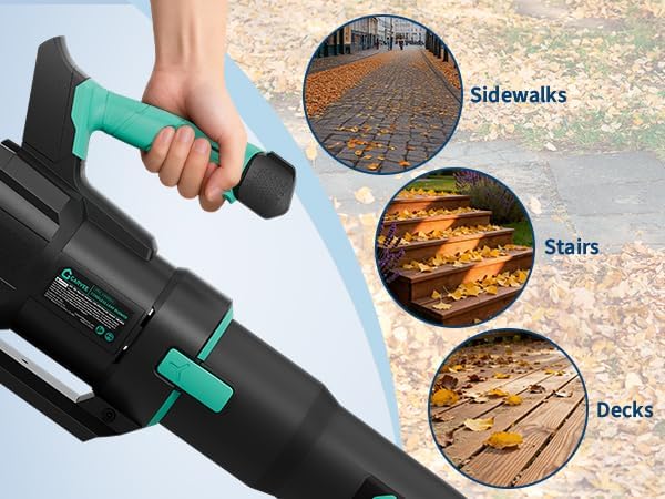 DEXSO Cordless Leaf Blower - 650 CFM / 200 MPH2 Speed 21-Volt Lithium-ion 4.0Ah Battery and Charger Included