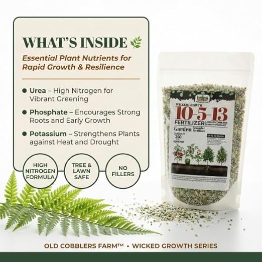 Old Cobblers Farm™ 10-5-13 Fertilizer - High Nitrogen-Phosphate (5 lbs | 10 lbs | 15 lbs | 20 lbs) (20 lbs)