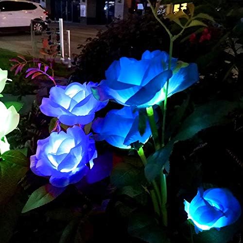 Plant Growing Lamps Solar Flower Light Rose Flower Lamp Led Solar Light for Garden Decoration Waterproof Outdoor Landscape Lawn Lamp for Patio Yard(1)