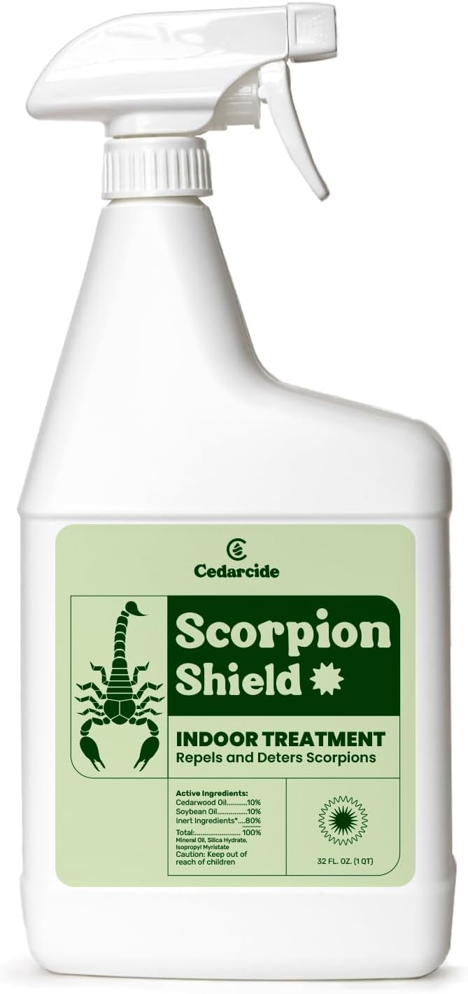 Cedarcide Scorpion Shield (Quart) Indoor Cedar Oil Pest Control Spray - Kills &amp Repels Scorpions and Other Pests Guaranteed - Pet Safe