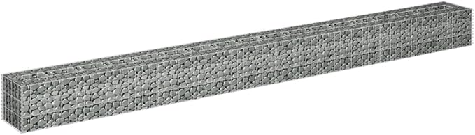 Galvanized Steel Gabion Raised Bed Gabion Planter Steel Fencing Wire Patio Flower Plant Bed Basket Stone Ideal for Garden and Patio 141.7x11.8x11.8-207