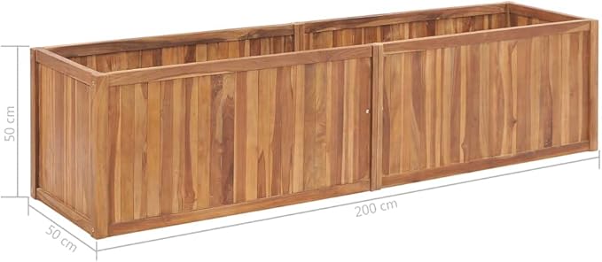 Garden Raised Bed Planter Boxes Garden beds Outdoor Horse Trough planters Raised Flower Bed Suitable for Nursery Corridor Courtyard Orchard 78.7x19.7x19.7 Solid Teak Wood
