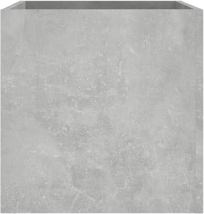 Concrete Grey Square Planter Box 15.7x15.7x15.7 in Modern Raised Indoor Garden Bed in Engineered Wood Large 17 Gal Raised Planter for Living Room Bedroom Office