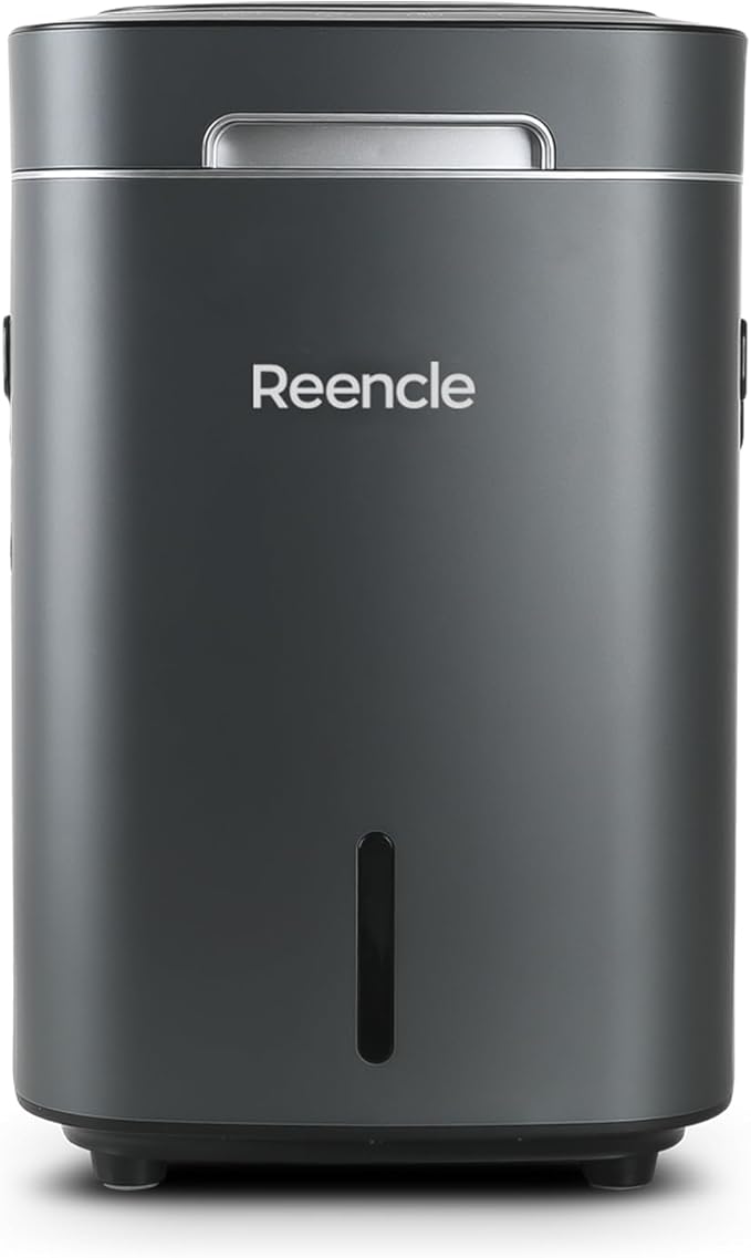 Reencle Prime Electric Composter - 14L Kitchen Composter Decomposes Up to 2.2 lbs Food Waste Daily Odorless Indoor Composting with Whisper-Quiet Technology &amp Rapid Decomposition (Silver)