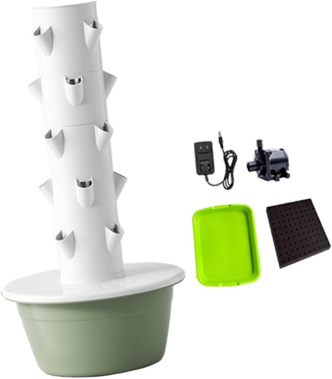 Hydroponics Growing System Hydroponic Tower Nursery Planter Plant Germination Kit Vertical Garden Planter for Flowers Peppers Green S