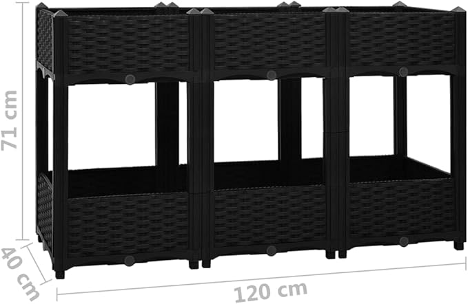 SKM Raised Bed Raised Bed 47.2x15.7x28 Polypropylene-6536