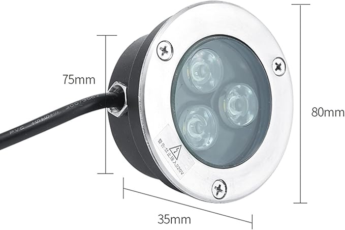 Submersible LED Pool Spotlight - Recessed Underwater Light - 3W Buried Lights - IP68 Waterproof Ultra-Thin Landscape Lamp - for Outdoor Terrace Underwater Lighting (Color : Blue) Size : 24V