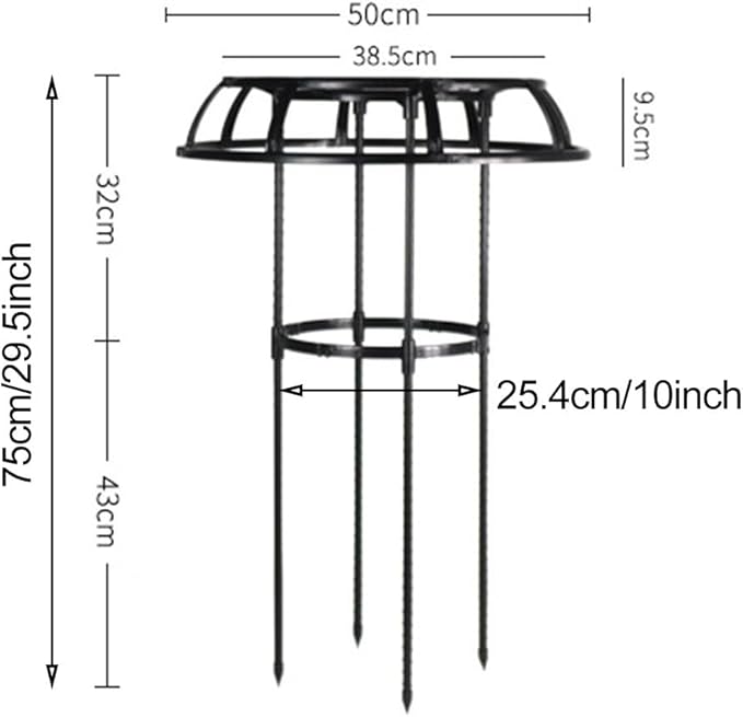 Garden Trellis for Climbing Plants Outdoor Mushroom Top Design Plant Stand Easy Installation Plant Trellis Support for Potted Plants Climbing Vine Rose Clematis Vegetable Trellis Black S