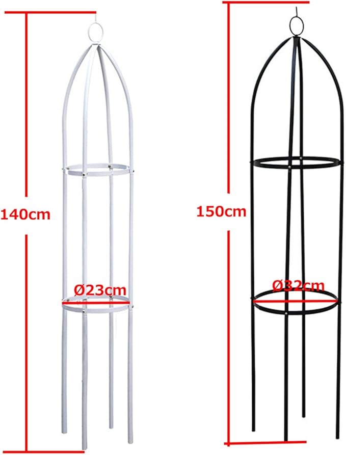 Garden Trellis For Climbing Plants 1.4M/1.5M Tower Obelisks Trellises Ø23cm Ø32cm Rustproof Metal Plant Climbing Support For Indoor Outdoor Flowers Vegetable Fruits Vines Support ( Color : White