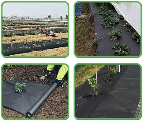 Weed Control Membrane Fabric Heavy-Duty Garden Weed Barrier Landscape Fabric (1x20m/3.3x65.62ft) for Effective Weed Prevention and Durable Outdoor Use