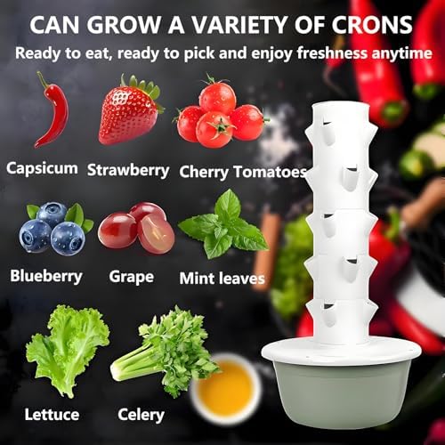 Indoor Hydroponics Growing Tower - 7-Layer Aeroponic Garden for Smart Plant Climbing - Ideal for Gardening Lovers &amp Home Vegetable Cultivation