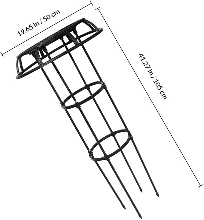 IMIKEYA Indoor Plant Trellis Metal Climbing Plant Support Cage Φ25.4cm Diameter X 105cm Height Garden Rack for Indoor Climbing Vines and Flower Pots