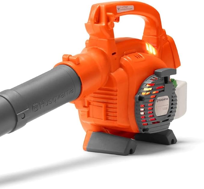 Husqvarna 125B Kids Toy Battery Operated Leaf Blower &amp Chainsaw Pretend Play Set