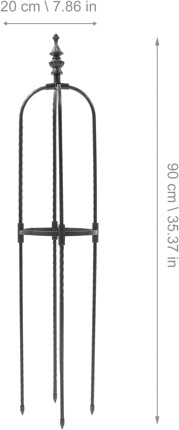 VICASKY Black 8mm Vine Climbing Rack and Garden Trellis for Indoor Outdoor Plants 20cm Diameter U-Shaped Climbing Frame 90cm Height Plant Support Structure