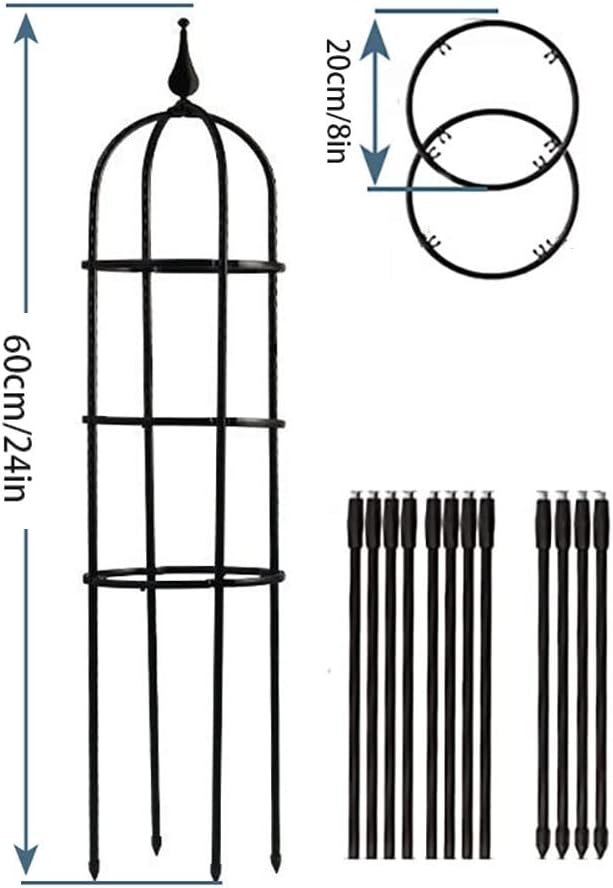 Garden Obelisk Trellis for Climbing Plants Outdoor Metal Trellis with Anti-Rust Coated Garden Trellis for Potted Plants Indoor Plant Support for Vegetables Vines 47.32429.535.5 H ( Size : 8/20