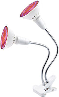 Dual Head LED Grow Light 20W Desk Clip Lamp Dual Head with Clamp and 360 Degree Flexible Gooseneck Suitable for Indoor Plants Growth