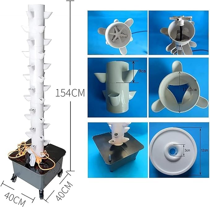 15-Floor 45-Hole Hydroponic Tower Set Garden Hydroponic Growing Vertical Vertical Hydroponics Farm Greenhouse Hydroponic Grow