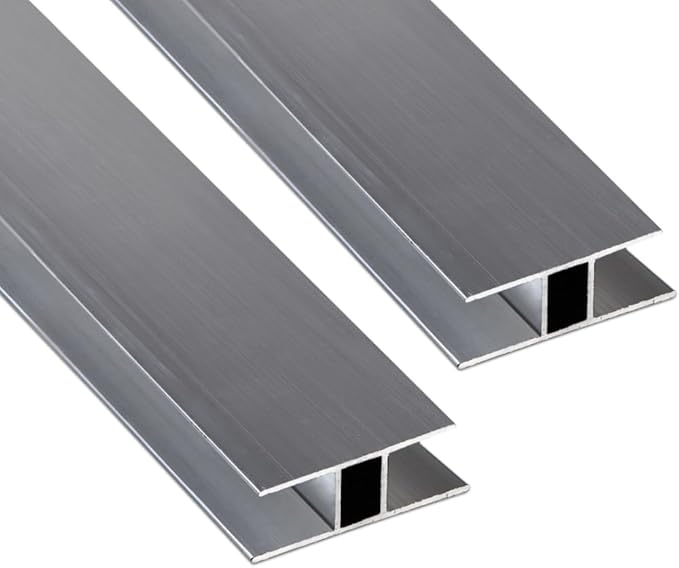 Aluminum H Connectors - Fits 4mm 6mm 8mm or 10mm Twin-Wall Greenhouse Panels Join 2 Pieces of Panels Together 4-Foot Length 10 Pieces (10mm Aluminum H Connectors - 4ft)