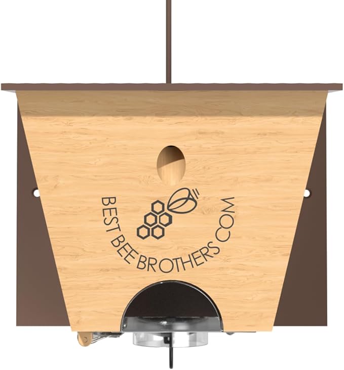 Best Bee Brothers Turbo Trap 2.0 Professional-Grade Carpenter Bee Trap for Outside with Bee Vault Large Viewport &amp Spring-Loaded Door 4.1” W x 4.8” H x 5.9” D Brown