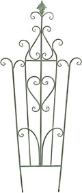 Metal Trellis for Outdoor Climbing Plants Green Antique-Style Vintage Garden Trellis Roses Vines Flowers(B)