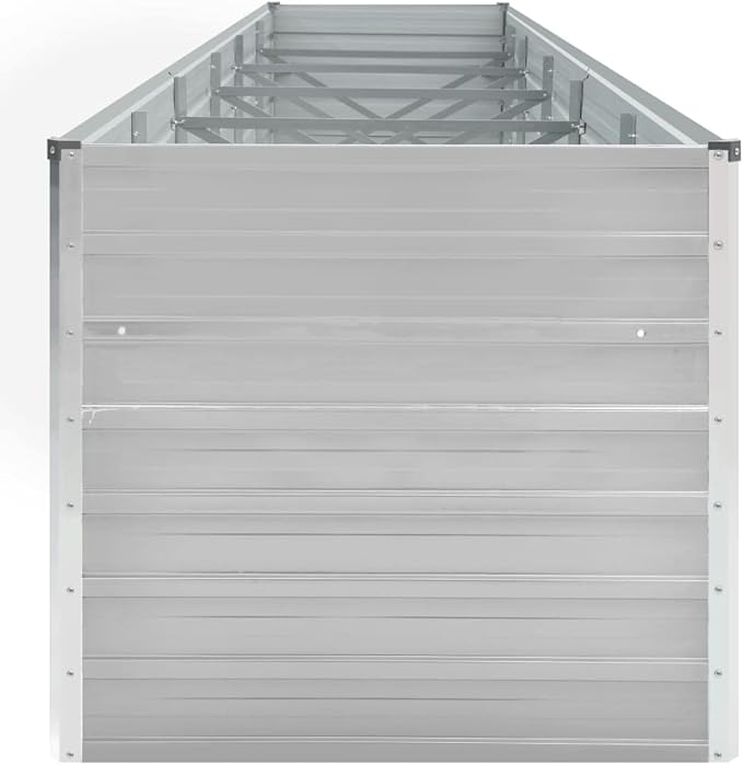 Metal Raised Garden Bed for Vegetables Outdoor Garden Raised Planter Box Backyard Patio Planter Raised Beds for Flowers Herbs Fruits Garden Raised Bed Galvanized Steel 189x31.5x17.7 Gray