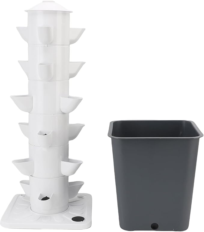 TOPINCN 18 Pots Hydroponics Tower System Vertical Hydroponic Growing System for Fruits Vegetables Space Saving Garden Planter Hydroponic Tower with 10L Watertank for Indoor and Outdoor