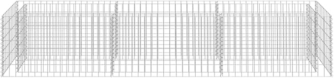 Gabion Raised Bed Silver Galvanized Steel Large Durable Outdoor Planter Box 369 Gallon Capacity Rectangular Garden Bed for Landscaping