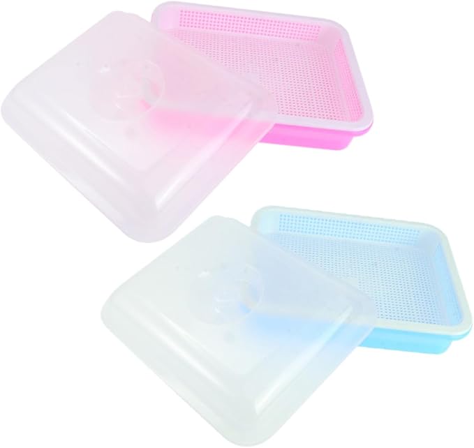 POPETPOP 2sets Seed Sprouter Tray Lid Microgreens Growing Trays for Garden Starter
