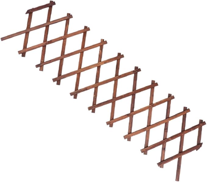 Yardwe Carbonized Wood Flower Stand Expandable Garden Trellis for Outdoor Plants Climbing Vines
