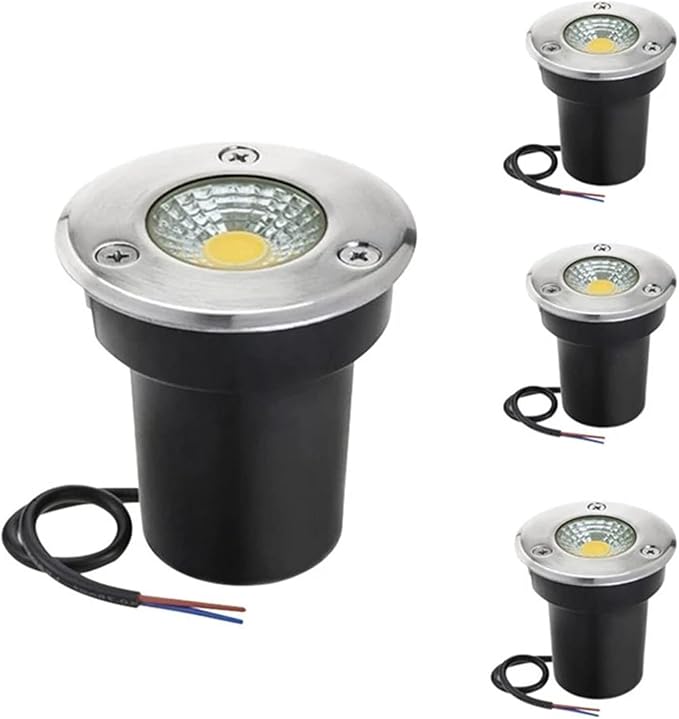 4 Pack LED Underground Light COB Floor Lamp IP65 Waterproof Outdoor Ground Spot Landscape Garden Square Path Yard Recessed Buried Spotlight (Warm White 20W)