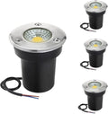 4 Pack LED Underground Light COB Floor Lamp IP65 Waterproof Outdoor Ground Spot Landscape Garden Square Path Yard Recessed Buried Spotlight (Warm White 20W)